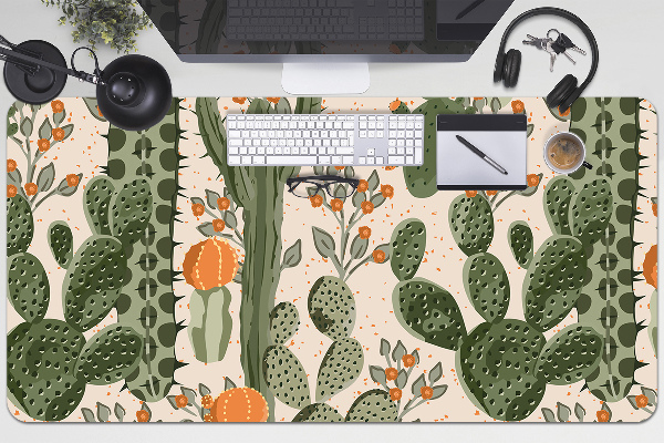 Onderlegger bureau Oranje cactus
