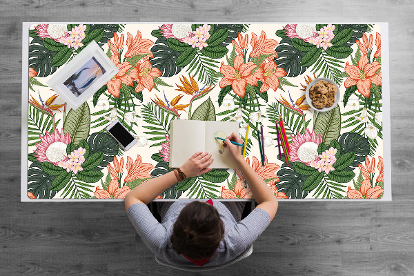 Bureau onderlegger Muurschildering bloemen