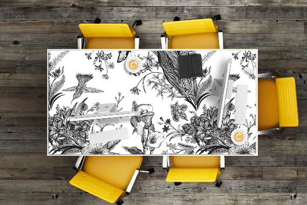 Bureau onderlegger Zwart -witte tuin