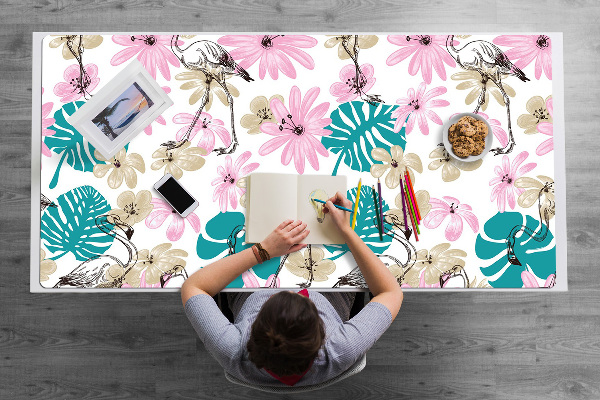 Onderlegger bureau Geschilderde flamingo's