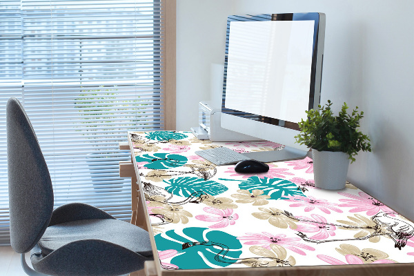 Onderlegger bureau Geschilderde flamingo's