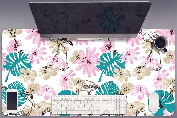Onderlegger bureau Geschilderde flamingo's