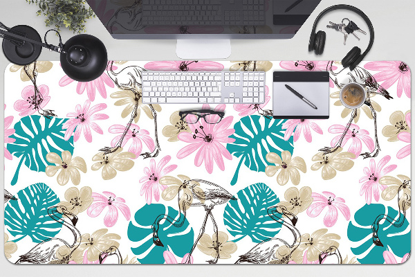 Onderlegger bureau Geschilderde flamingo's