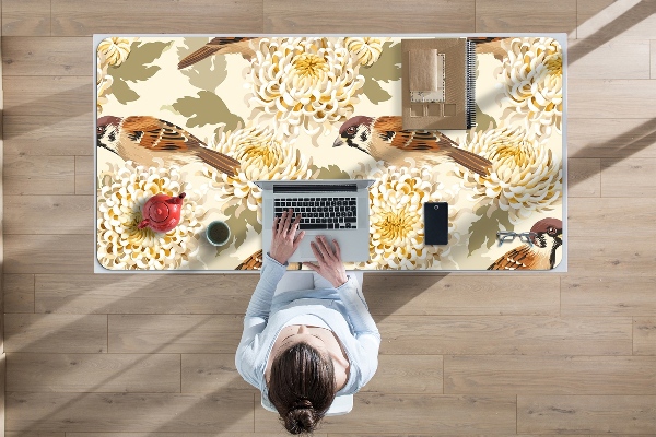 Onderlegger bureau Gouden vogels