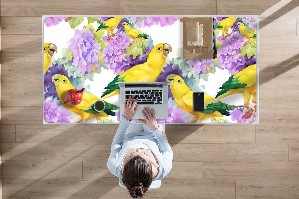 Onderlegger bureau Gele papegaaien
