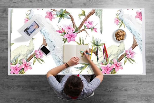 Bureaumat Witte pauwen