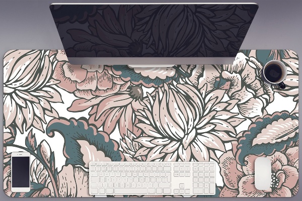 Bureau onderlegger Roze bloemen