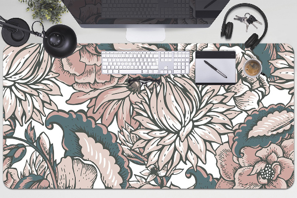 Bureau onderlegger Roze bloemen