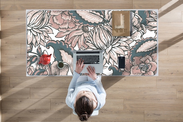 Bureau onderlegger Roze bloemen
