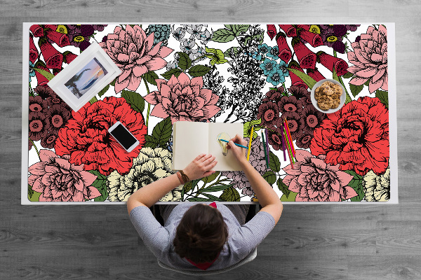Onderlegger bureau Herfstbloemen