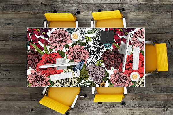 Onderlegger bureau Herfstbloemen