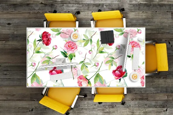 Bureau onderlegger Rode bloemen
