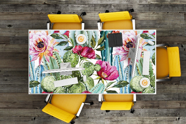 Onderlegger bureau Cactusbloemen
