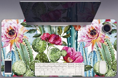 Onderlegger bureau Cactusbloemen