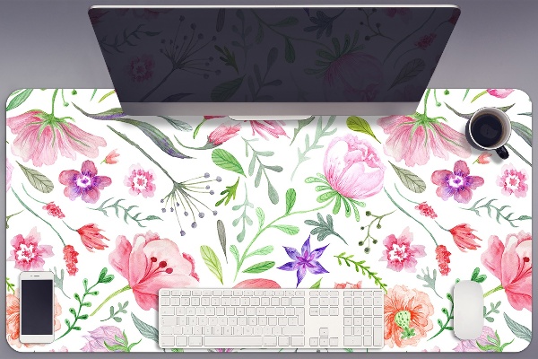 Bureau onderlegger Geschilderde bloemen