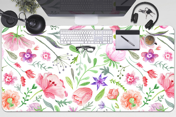 Bureau onderlegger Geschilderde bloemen