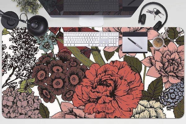 Bureau onderlegger Herfstbloemen