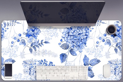 Bureau onderlegger Blauwe hortensia