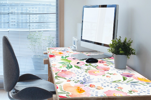 Bureau onderlegger Pastels bloemen