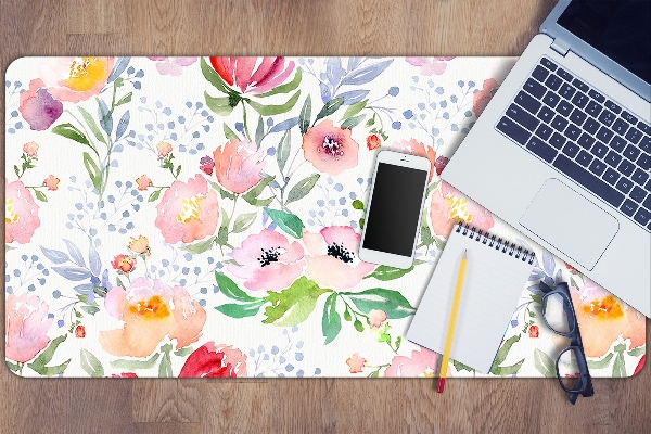 Bureau onderlegger Pastels bloemen