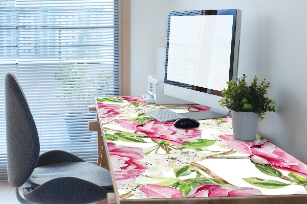 Onderlegger bureau Roze peonies
