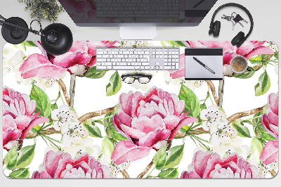 Onderlegger bureau Roze peonies