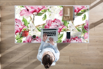 Onderlegger bureau Roze peonies