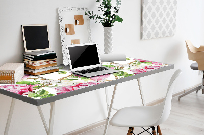 Onderlegger bureau Roze peonies