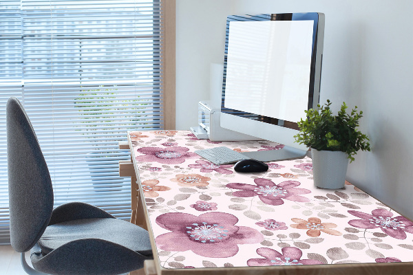 Bureaumat Roze bloemen