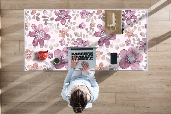 Bureaumat Roze bloemen