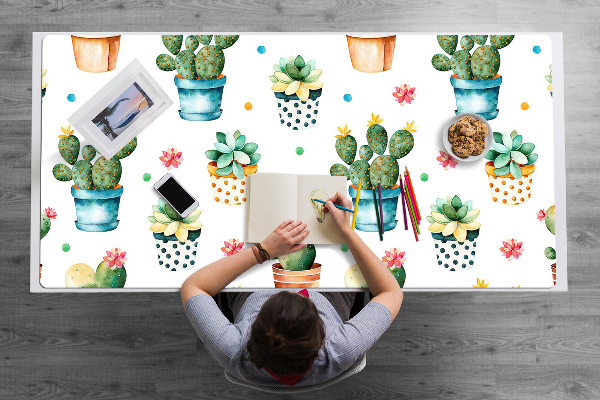 Bureau onderlegger Geschilderde cactus