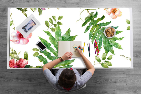 Bureau onderlegger Bladeren en bloemen