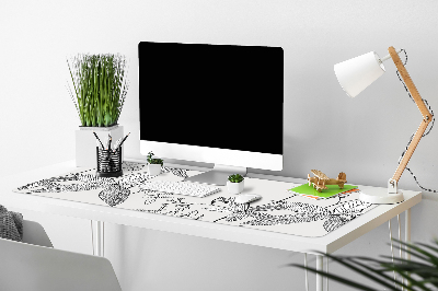 Bureau onderlegger Doodle -bloemen