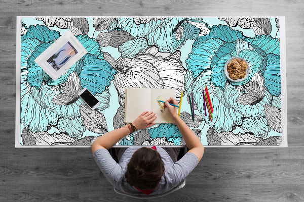Bureau onderlegger Doodle -bloemen