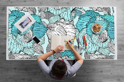 Bureau onderlegger Doodle -bloemen