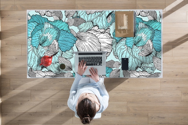 Bureau onderlegger Doodle -bloemen