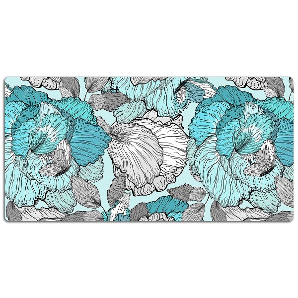 Bureau onderlegger Doodle -bloemen