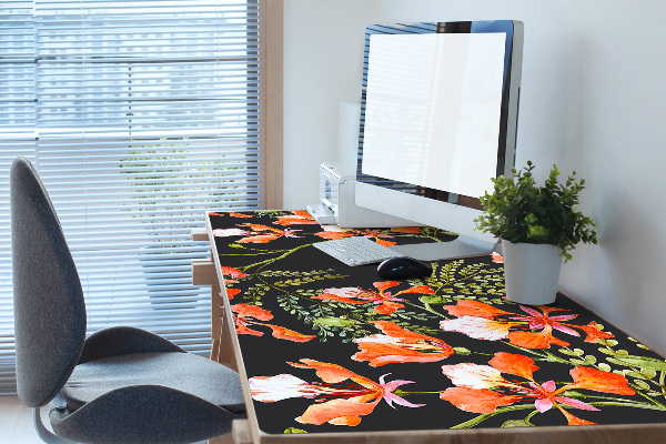 Bureau onderlegger Rode bloemen