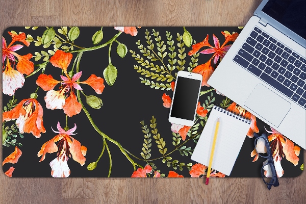 Bureau onderlegger Rode bloemen