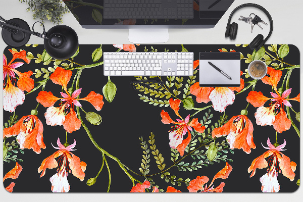 Bureau onderlegger Rode bloemen