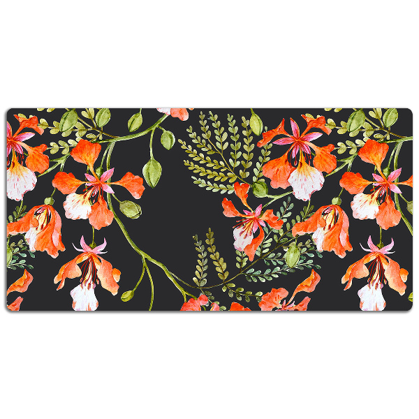 Bureau onderlegger Rode bloemen