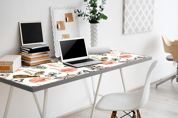 Bureau onderlegger Bloemen en vlinders