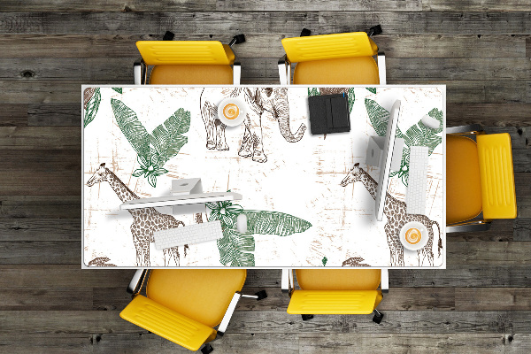 Onderlegger bureau Giraffen en olifanten
