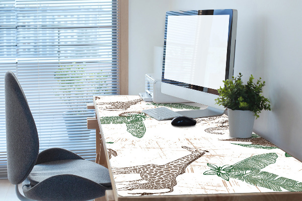 Onderlegger bureau Giraffen en olifanten