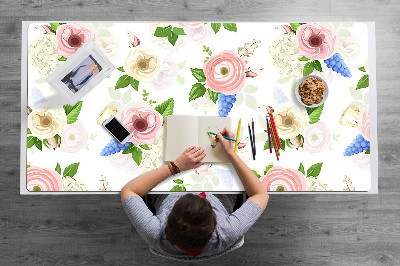 Bureau mat Getrokken bloemen