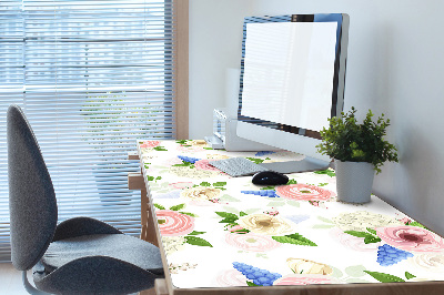 Bureau mat Getrokken bloemen