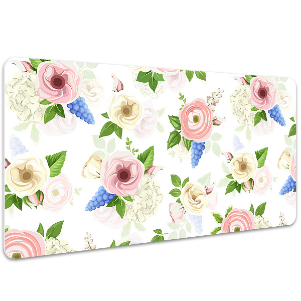 Bureau mat Getrokken bloemen