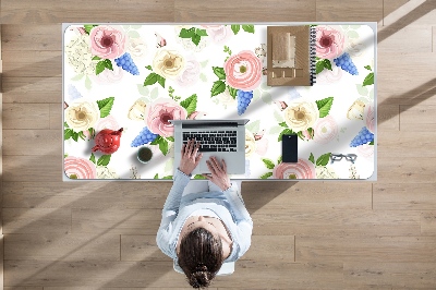 Bureau mat Getrokken bloemen