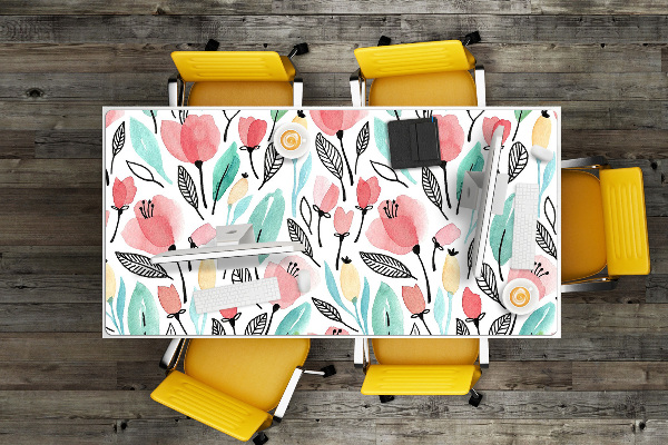 Bureau onderlegger Rode bloemen