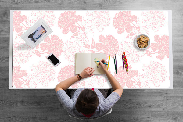 Bureaumat Roze bloemen